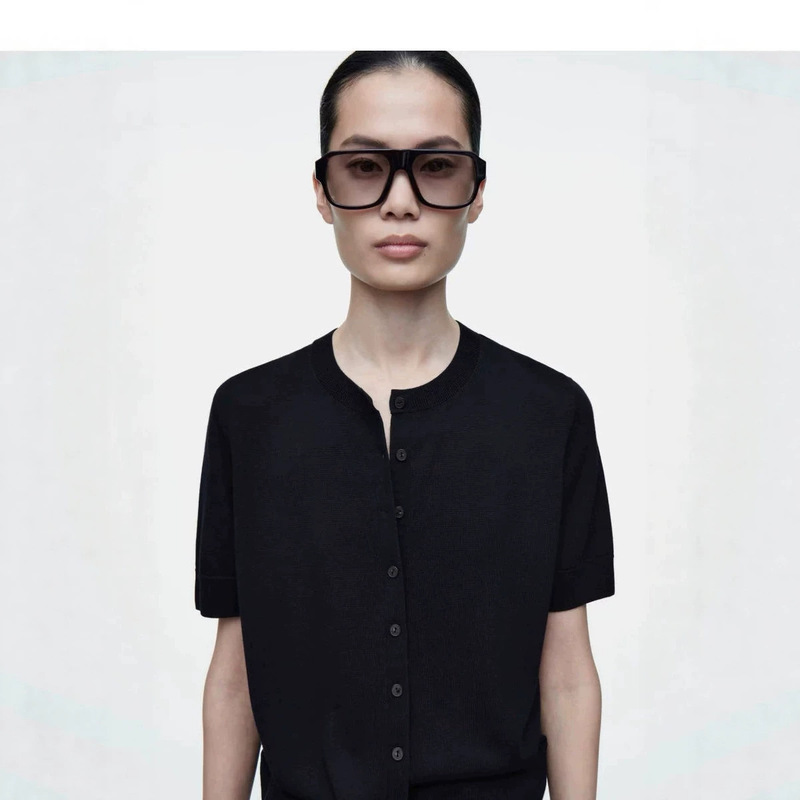 Cos Same Style Women's Standard Fit Short-Sleeved Wool Blend Knitted Cardigan 2026 Spring New Product