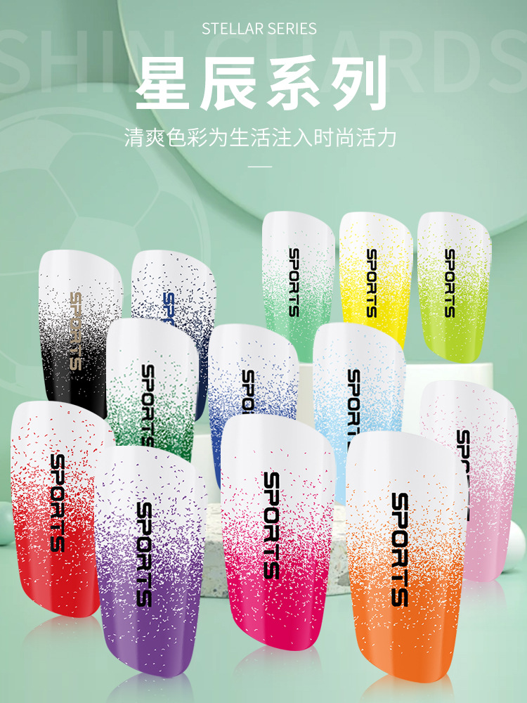 Nueva serie de estrellas de fútbol pierna placa de protección deportiva pantorrilla placa de protección de pies gruesa doble placa de inserción tipo pie mayorista