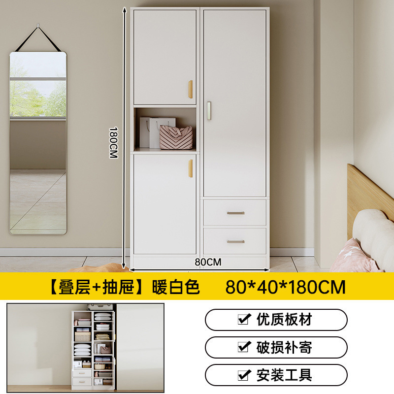 衣柜新款2025爆款复古胡桃家用卧室小户型组装收纳柜出租房挂衣橱|undefined