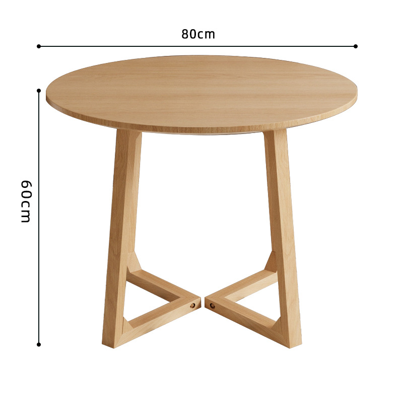 V다리 원형테이블(로그컬러) 80cm