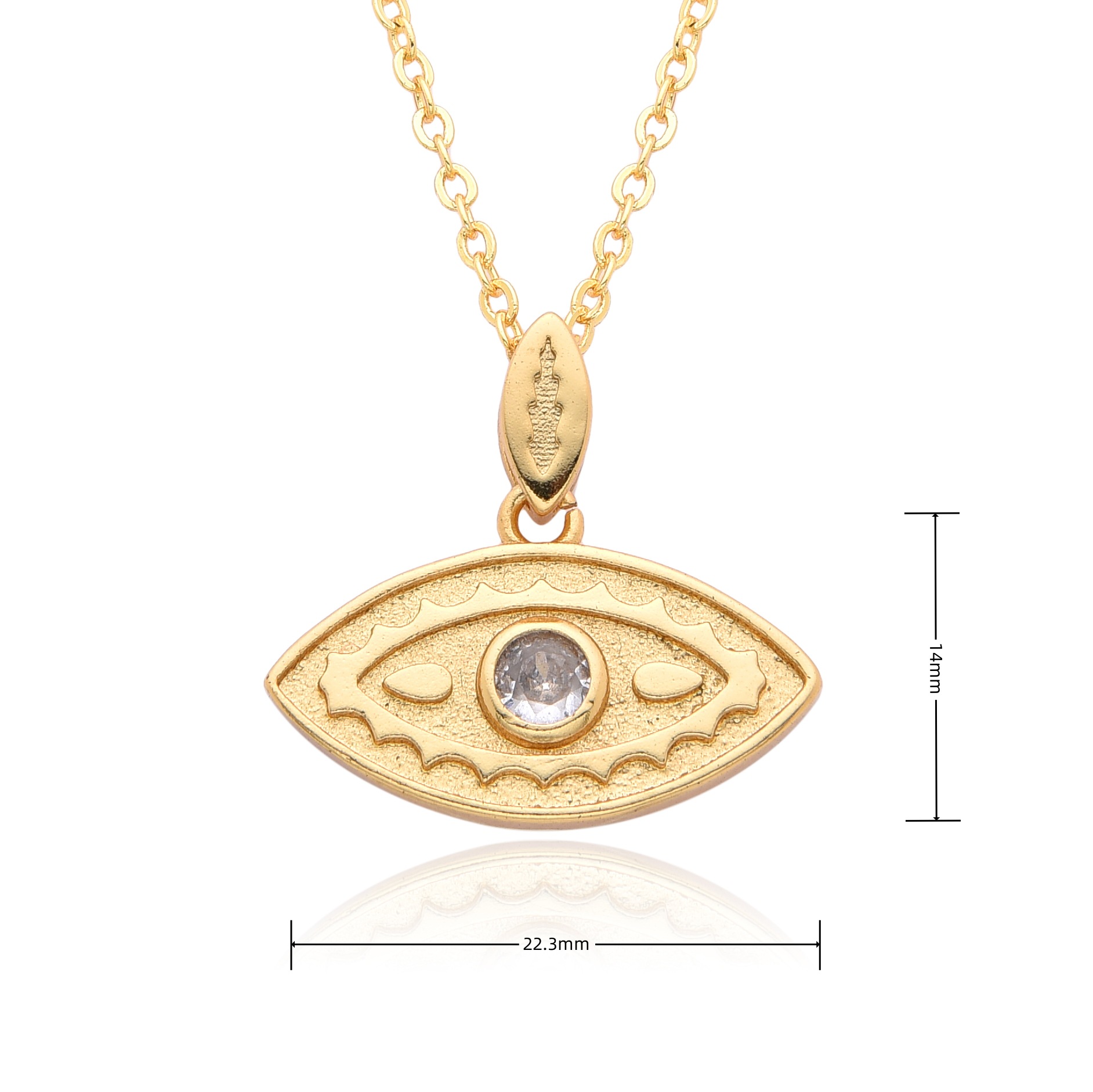 14g Weight 18K Gold Plated Plating Material Copper Pendant Material Zircon Inlay Material Pendant Necklace Classification Copper Chain Material cable chain Chain Type 1 Piece Quantity Daily Occasion Copper Material Geometric, Eye Pattern Women's Gender Hollow Out, Inlay Design Casual, Simple Style Style Copper 18K Gold Plated Hollow Out Inlay Geometric Eye Zircon Pendant Necklace 1