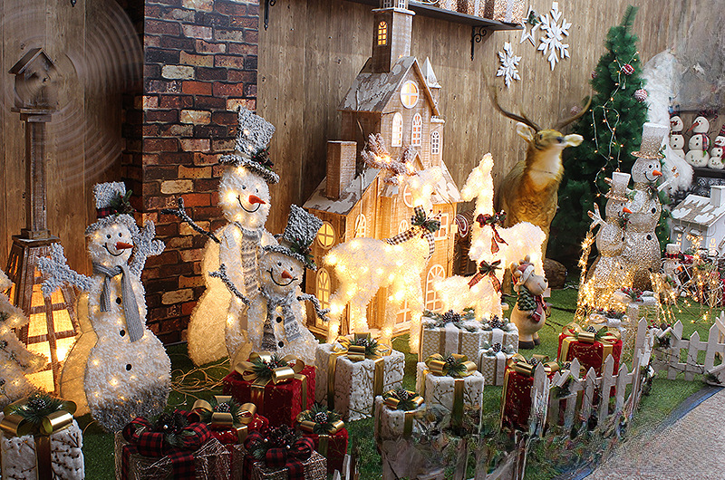 Ornements de poupée de bonhomme de neige rétractables en tissu bleu de Noël en gros en usine_voghion.com