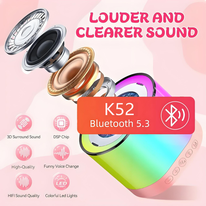起爆金K52K歌双麦対唱bluetoothマイク無線マイク携帯電話歌唱音響家庭用家庭|undefined