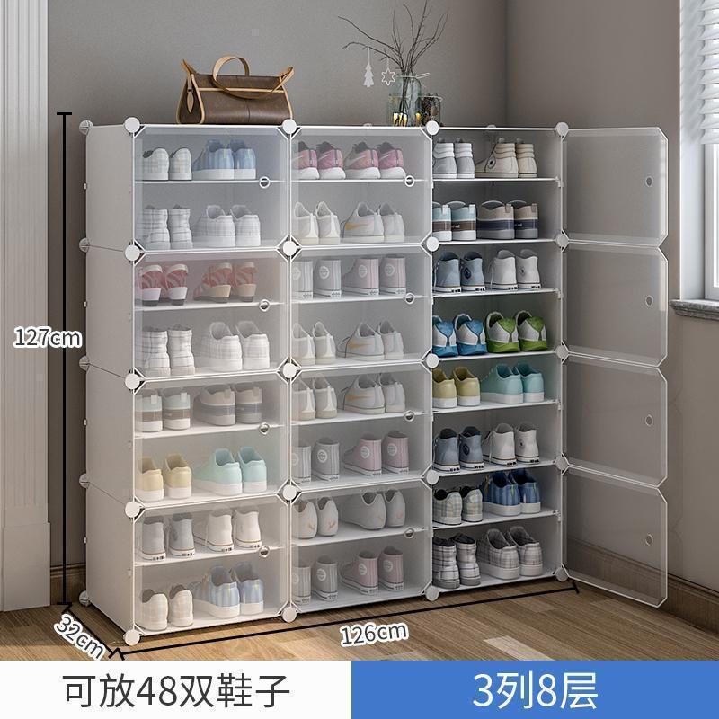Estante de zapatos simple puerta doméstica multicapa de almacenamiento a prueba de polvo interior nuevo tipo 2026 alquiler transparente gabinete de zapatos de plástico