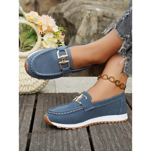 V 76381 Women's metal buckle loafers Ůʿ���ٿۘ���Ь