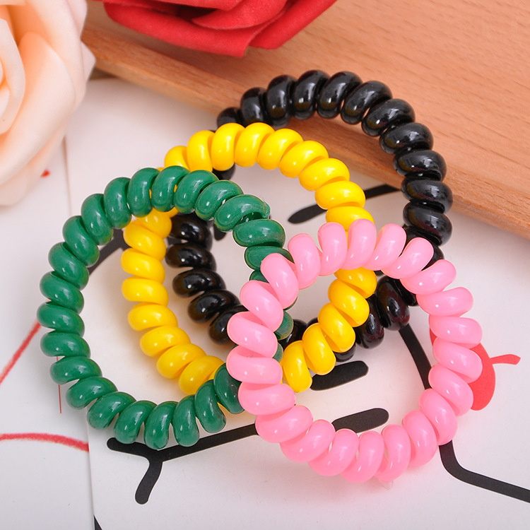 可爱头饰发圈日韩MM爱糖果色电话线圆圈 发绳发圈 全新收尾发绳