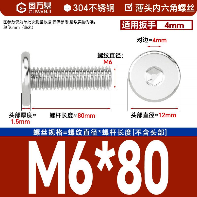 304 M6*80