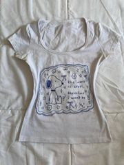 【210グラム40本の純綿】プリントU襟半袖tシャツ女性の肩を身に着けている短い上着の白い