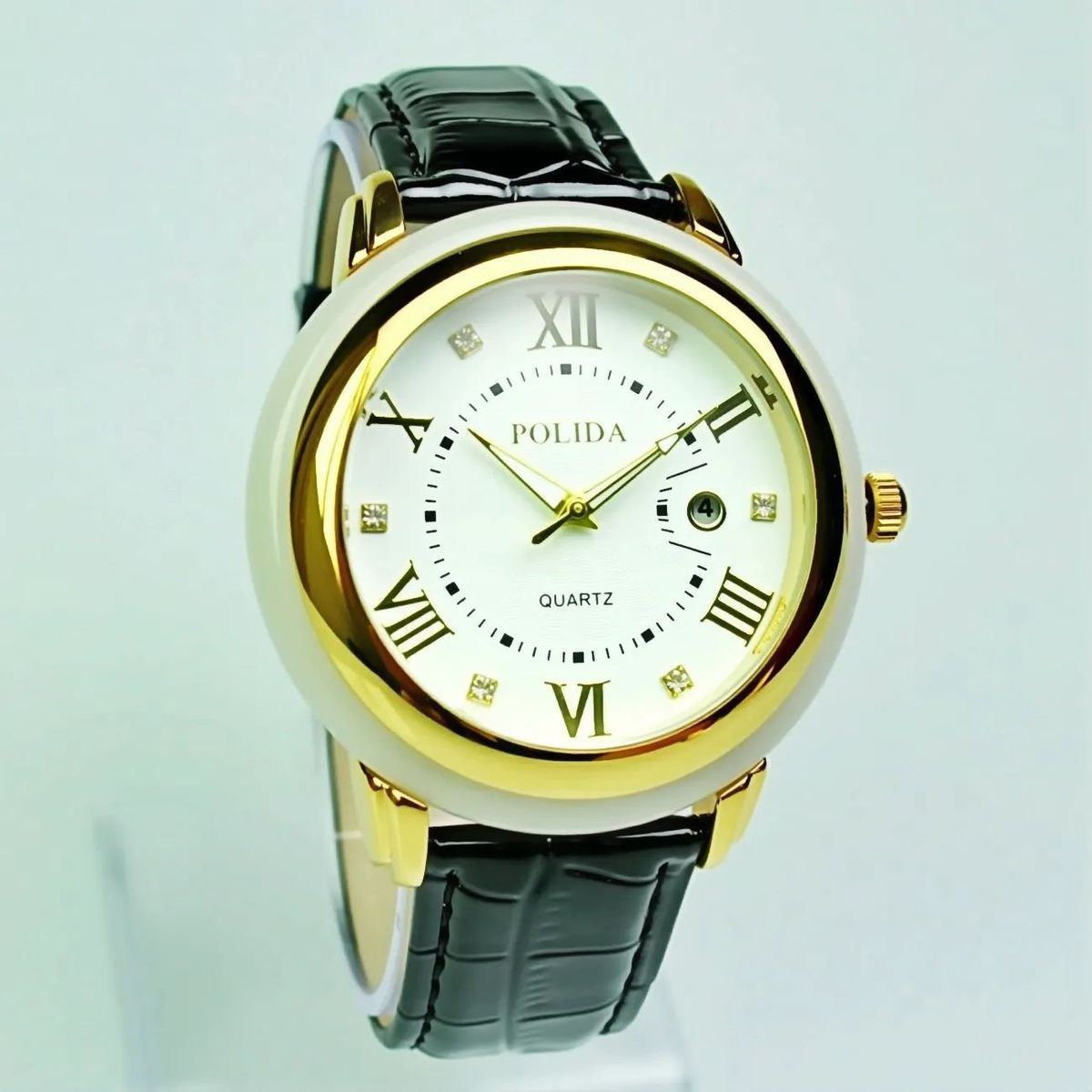 Herren Armbanduhr Mit Kalender Und Jadeoptik Chronograph Design_voghion.com