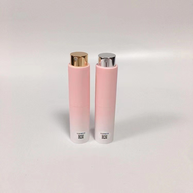 Fabricantes de botellas de perfume recargables telescópicas giratorias de 8 ml con pintura táctil y de color degradado, botellas de spray bucal, etc., en stock, entrega inmediata.