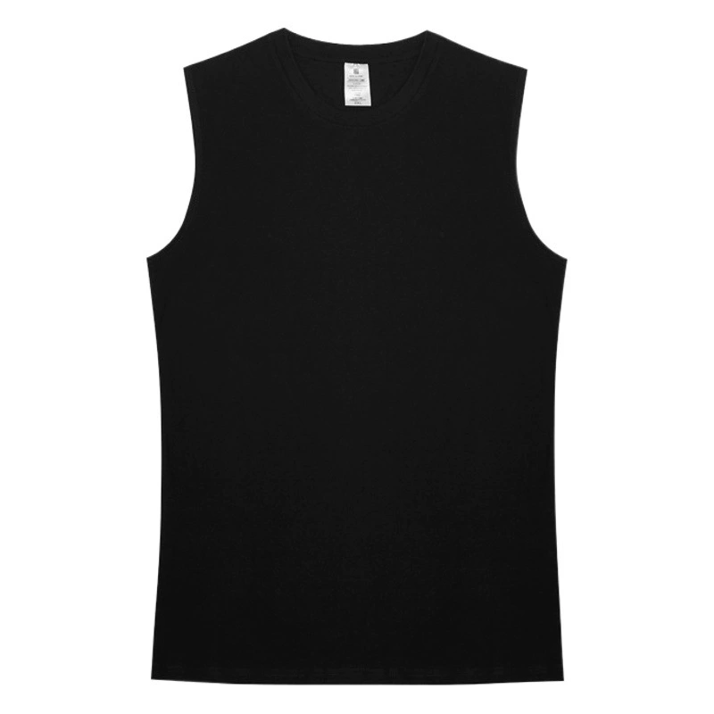 230 г плотный хлопковый жилет с круглым вырезом, мужская летняя свободная футболка без рукавов для отдыха и фитнеса оптом