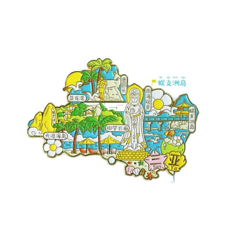 하이난 냉장고 스티커 SANYA 냉장고 스티커 자기 문화 및 창조적 인 관광 기념품 나무 NANHAI GUANYIN TIANYA HAIJIAO