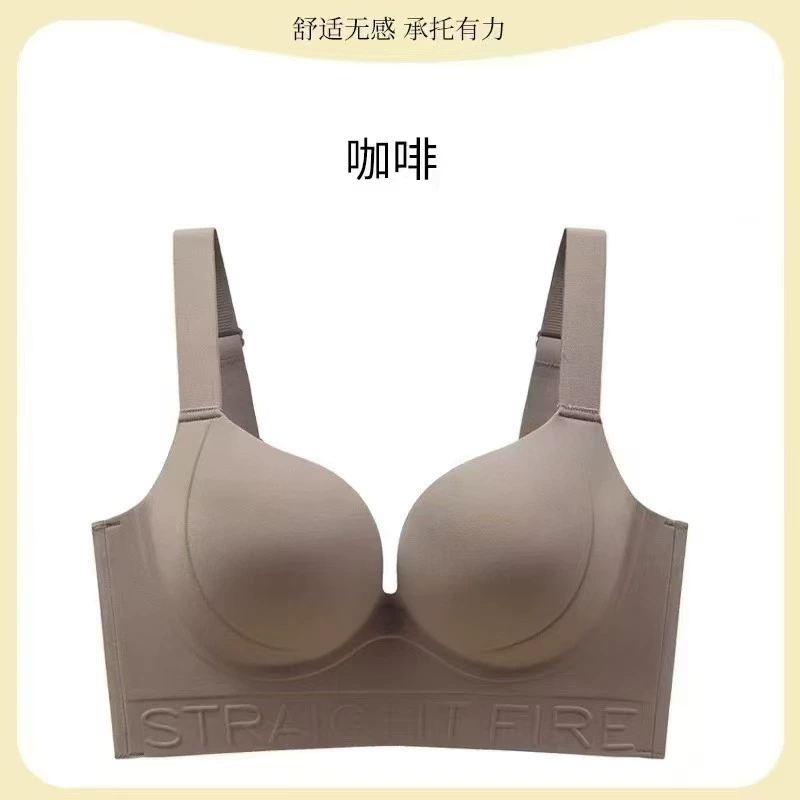 Push-Up Bra, Plus Size Support, Seamless Molded Cups, Sizes 34–44 (ABCD), Multi-Color