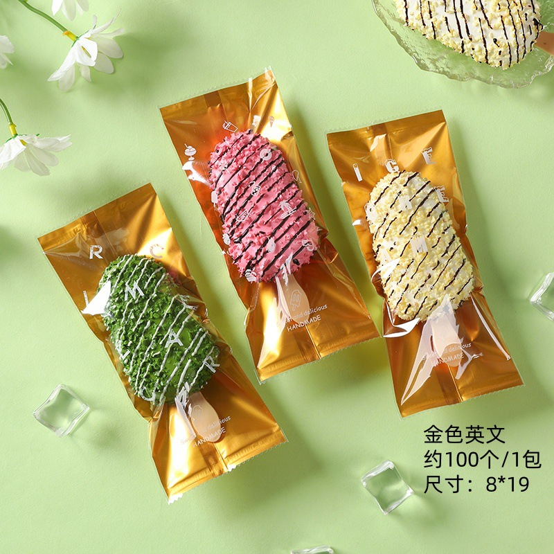 Bolsa de embalaje de paletas de hielo Bolsa de embalaje de helado grueso Bolsa de helado Helado varilla de madera Máquina de sellado Bolsa de plástico transparente