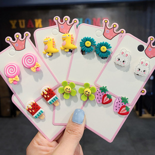 Children's ear clip baby earrings no pierced ear studs cartoon cute little girl jewelry gift kindergarten gift