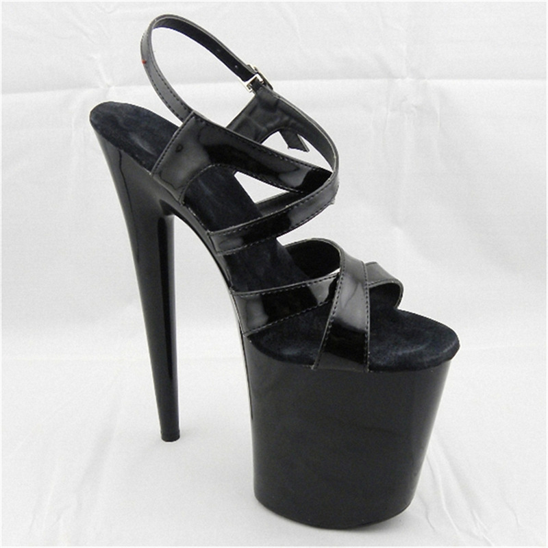 Sandalias de pole dance de tacón súper alto de 26cm Sandalias y zapatillas de tacón de aguja Escenario sexy Zapatos de baile Odio Tiangao