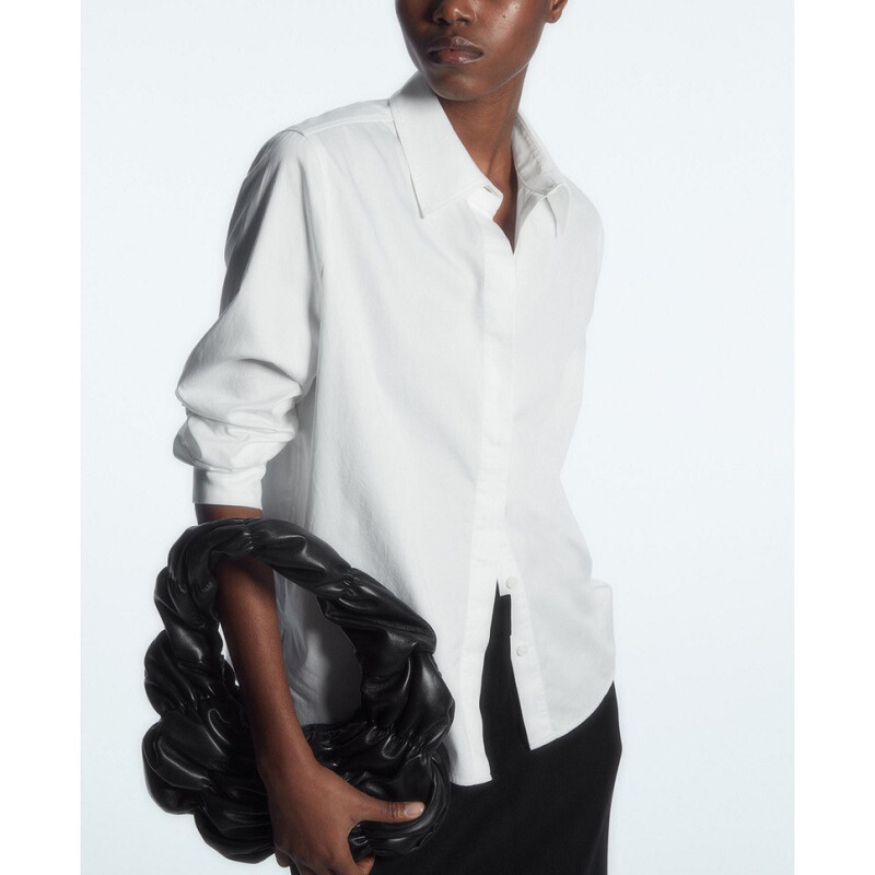 Cos Style Women's Clothing 2026 Spring New Standard Fit Pointed Collar Button-Down Tailored Shirt White 122299500