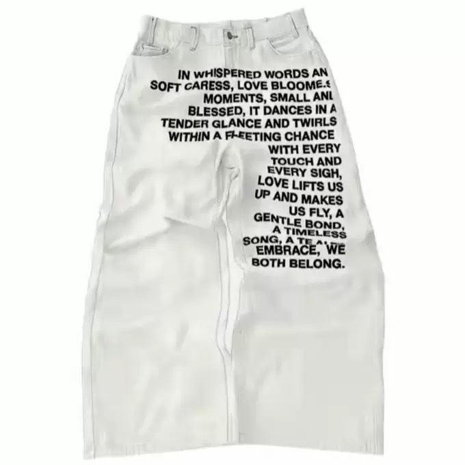 2025 Amazon Europa y América Cross-border street americano retro hip-hop suelto baggy letra estampado jeans hombres