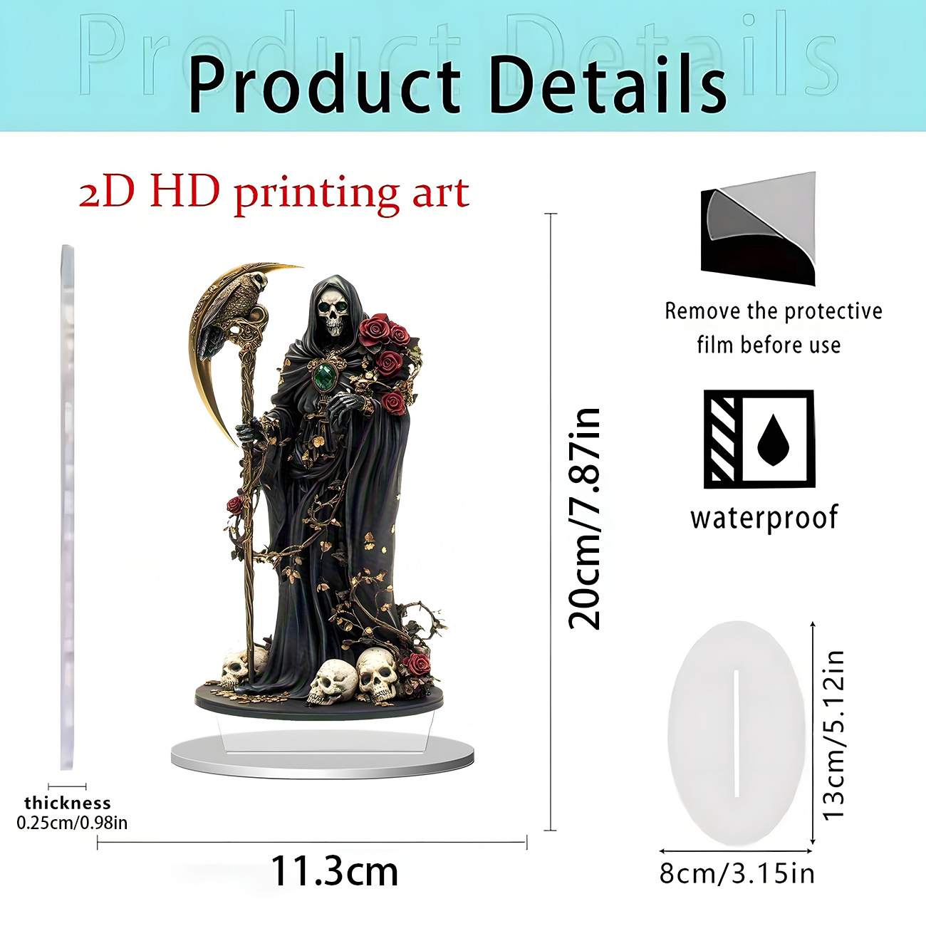 Nuevos productos transfronterizos de Halloween estilo oscuro acrílico plano 2D decoración de escritorio decoración para el hogar decoración de vacaciones