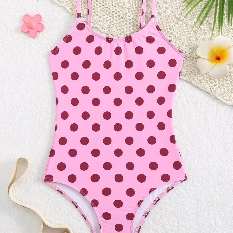 Costume da bagno intero per bambini, modello da donna con top all'americana, stampa aderente, abbigliamento da spiaggia per bambini dai 3 ai 7 anni._voghion.com