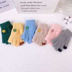 子供の手袋の薄いタイプの男の子の赤ちゃんの男の子の女の子の冬の女の子は5本の指の保温の笑顔の小学生の冬を指します。