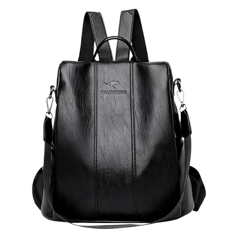 Mochila escolar de cuero suave estilo coreano, bolso antirrobo para mujer, diseño moderno