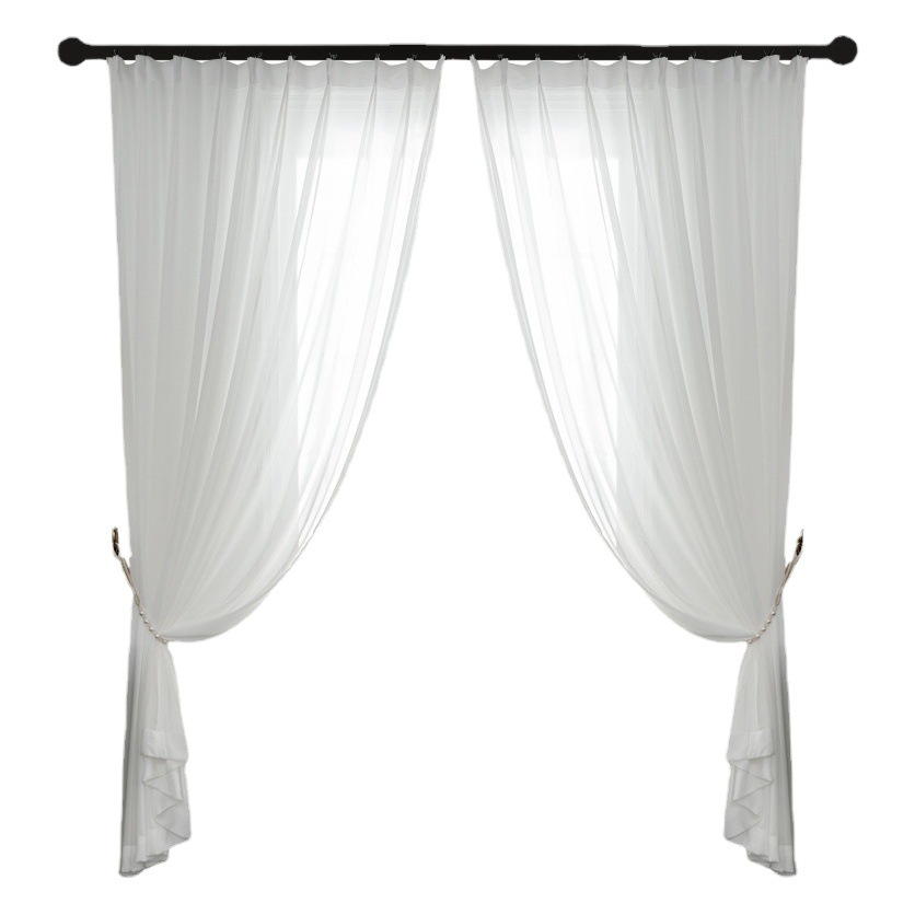 幻影の糸は光を通さないで人の糸のカーテンの寝室の現代の簡単な窓の紗のジャカードの客間のベランダの糸のカーテンの白い窓の糸を通します。