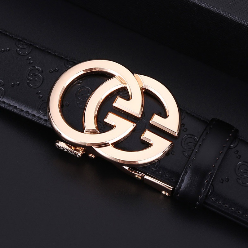 Gold buckle black belt