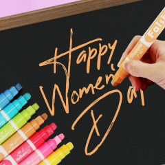 Set of erasable fluorescent pens, student doodle teaching LED light board pens, colorful liquid chalk set for wide display screens