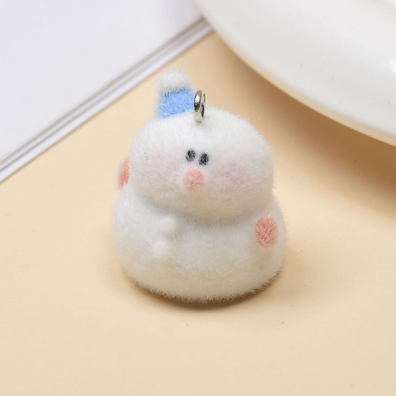樹脂植毛雪だるま立体漫画 DIY バッグ携帯電話チェーンペンダント手作りジュエリーペンダントアクセサリー材料|undefined