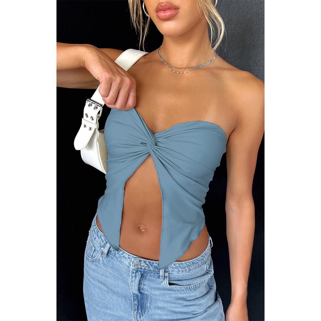 Streetwear Style Multicolor Color Wholesale Women'S Streetwear Solid Color Multicolor Pleated Tank Tops