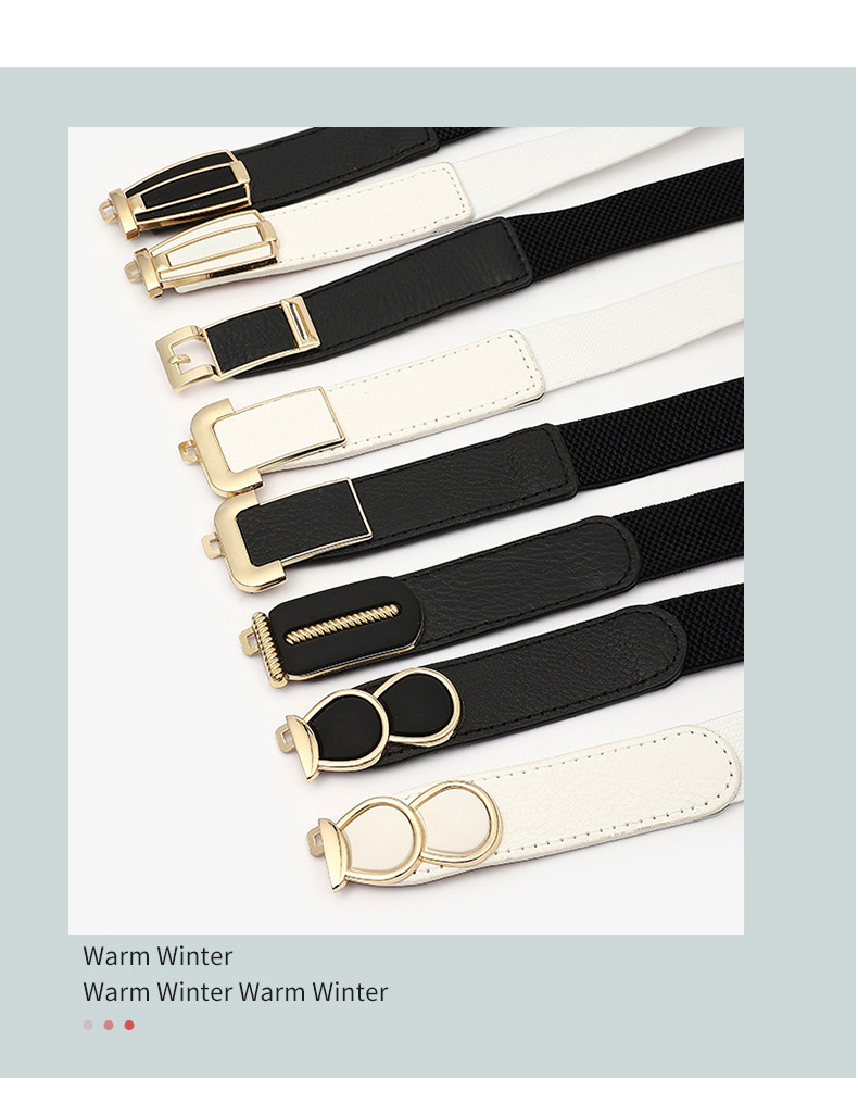 Simple Style Solid Color Pu Leather Women's Leather Belts 1 Piece display picture 1