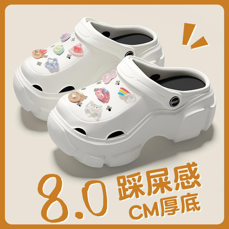 孕妇防滑洞洞鞋女款沙滩足弓支撑eva防臭厚底包头凉鞋夏季外穿女|undefined
