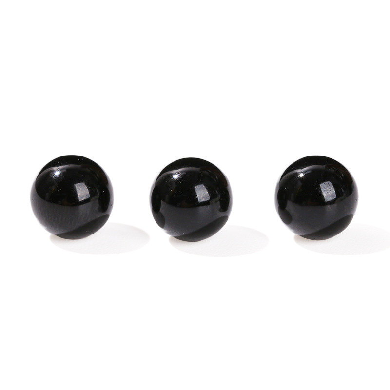 Jingdian jewelry natural obsidian non-porous beads diy jewelry accessories loose beads round beads semi-finished products accessories wholesale