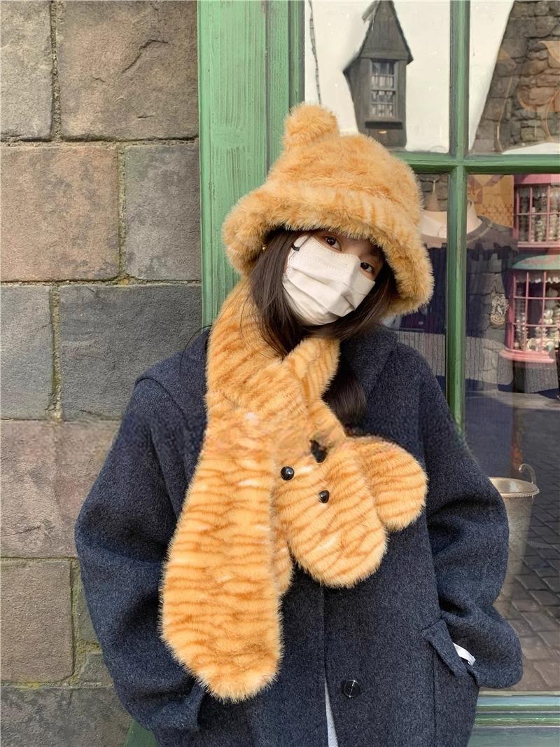 2024 Nuova piccola sciarpa pelosa per donna, autunno e inverno, di alta qualità, caldo collo di tigre, motivo leopardato_voghion.com