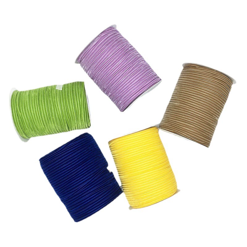 1-точечный флокирующий пояс, трехверхняя лента, односторонний бархатный флокирующий пояс, 3 мм модная бархатная лента оптом и в розницу в наличии