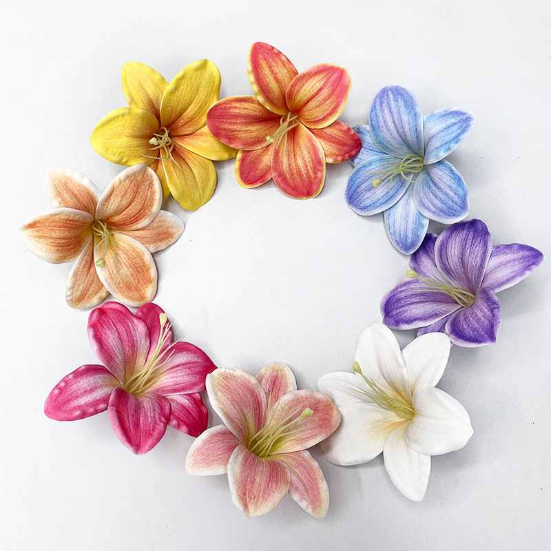 artificial small lily flower head flower diy handmade living room table decorations headdress hair accessories fake flower silk flower