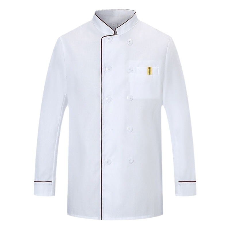 Chef Uniforms for Summer Restaurants and Bakeries, Long-Sleeved Autumn and Winter Clothing, Catering Work Clothes for Men and Women, Hotel Canteen Moisture-Wicking and Sweat-Wicking Clothing