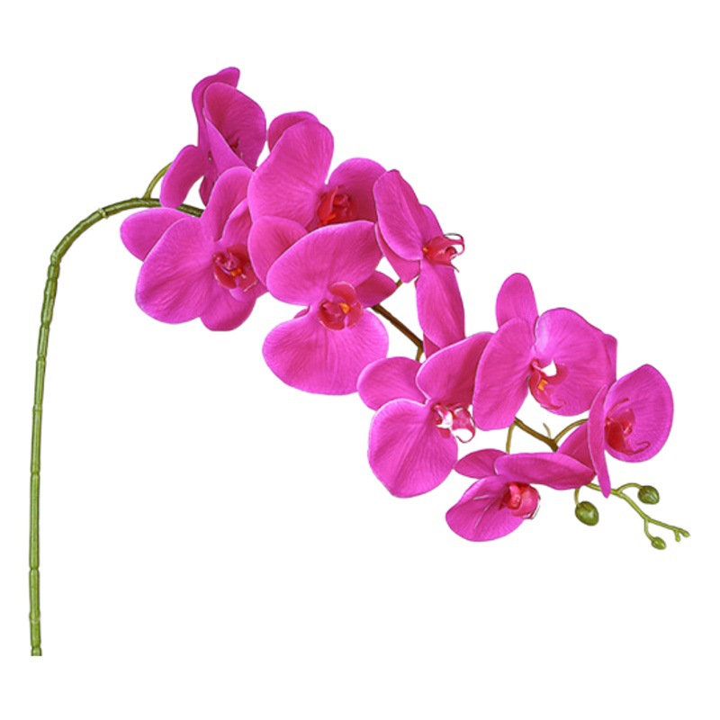 9-cabeza película Phalaenopsis flor artificial salón comedor Mesa alta rama piso decoración flor falsa Boda boda arreglo de flores