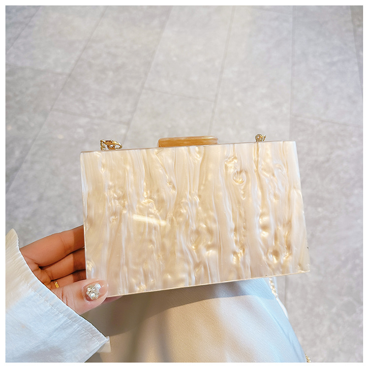 New cross-border foreign trade women's checkered acrylic bag, dinner bag, single-shoulder crossbody wedding and banquet clutch bag undefined