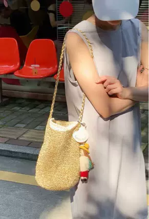 慵懒风韩版水桶包简约斜挎包多巴胺小清新手机包夏季单肩布包批发