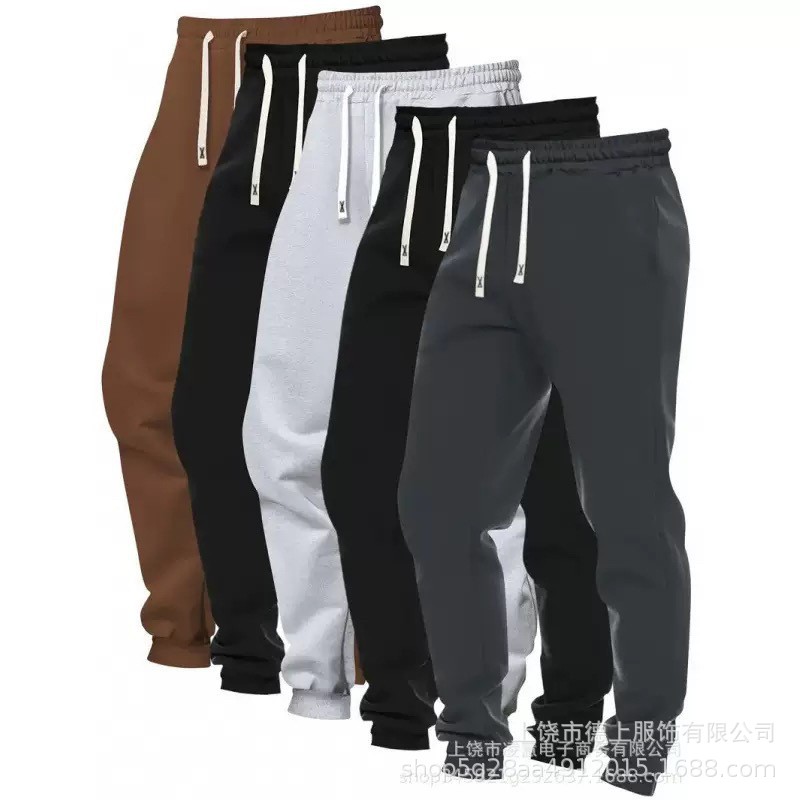 Pantalones Deportivos 2D de Color Liso para Hombre de Poliéster, Ligeramente Elásticos, para Deportes Urbanos