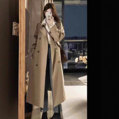 韩版高个子女款英伦加长版风衣外套女2025春秋高级感超长款大衣