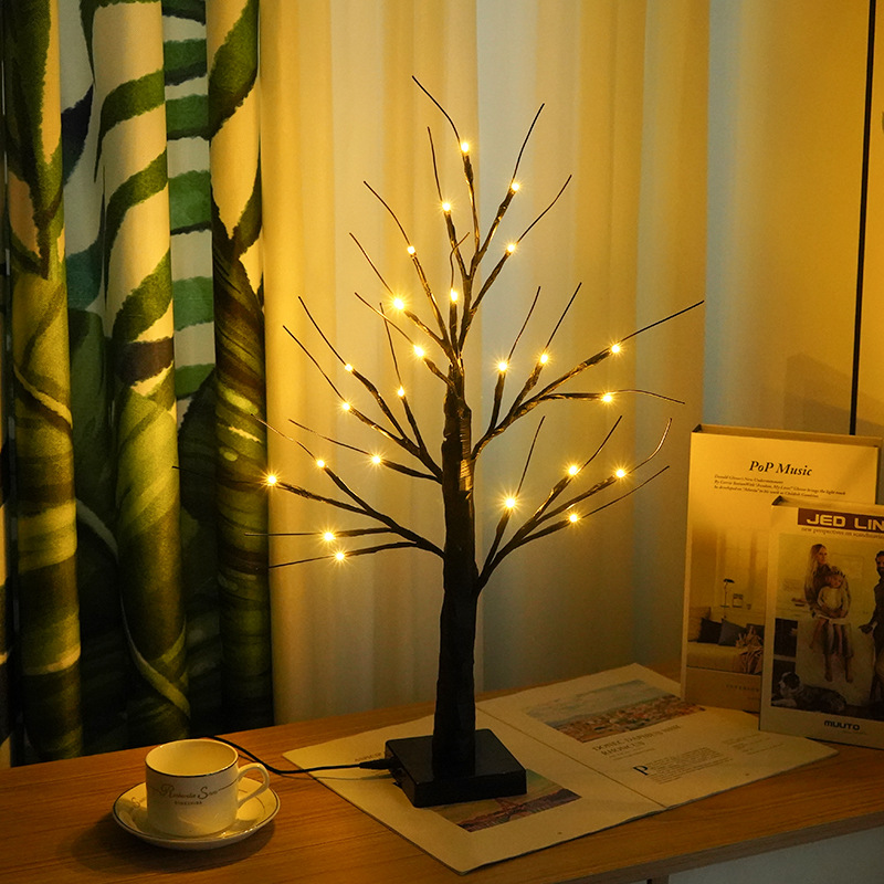 24 조명-검은 자작 나무 이중 사용