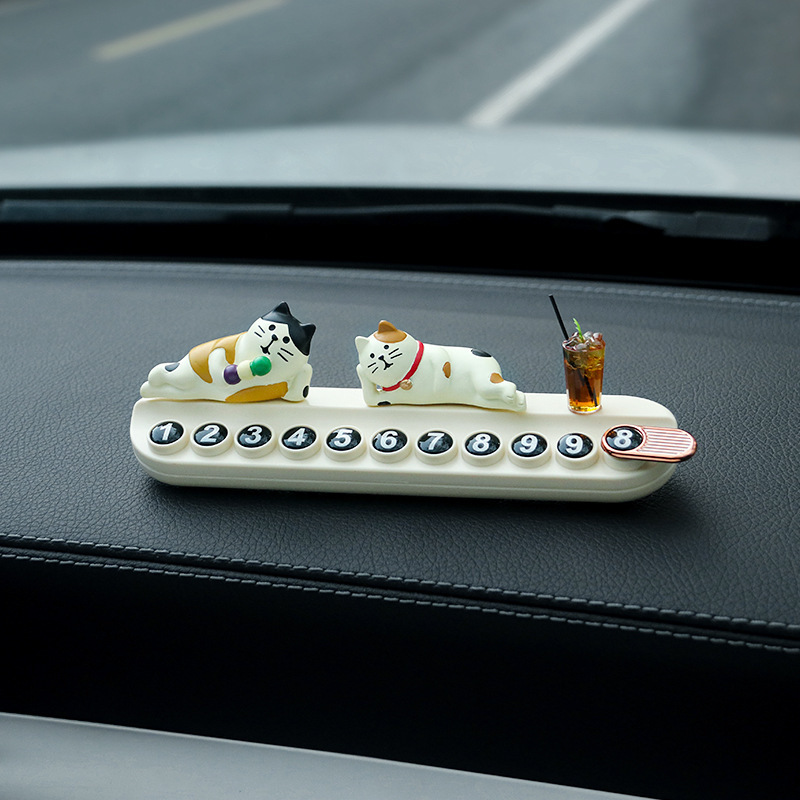 Tarjeta de estacionamiento temporal del automóvil, placa de matrícula, automóvil, teléfono móvil, niña creativa del automóvil, decoración del automóvil