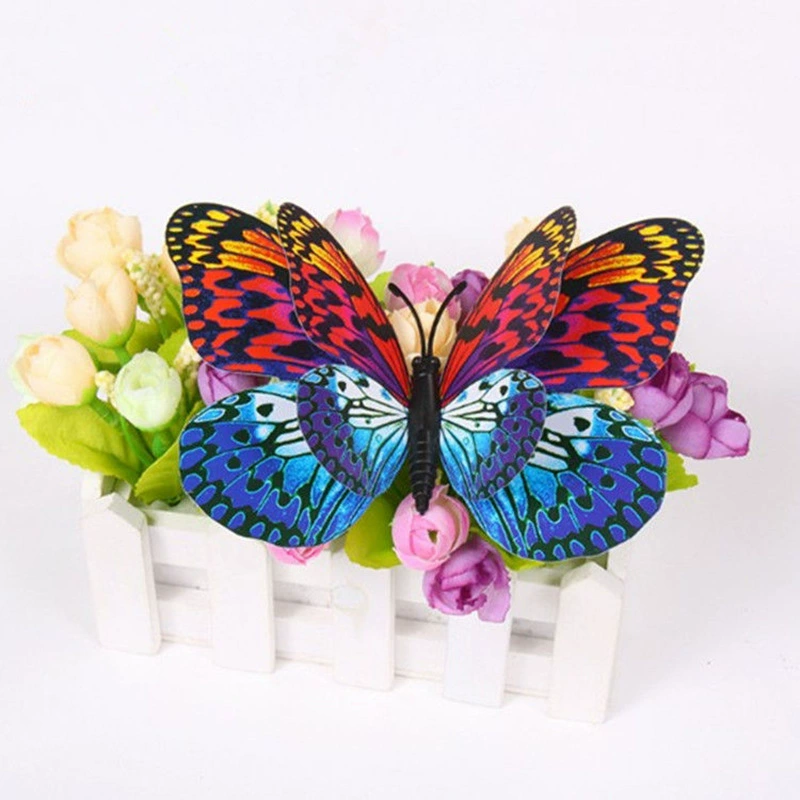 Double-layer magnetic three dimensional realistic fridge magnet with butterfly, in 3d format