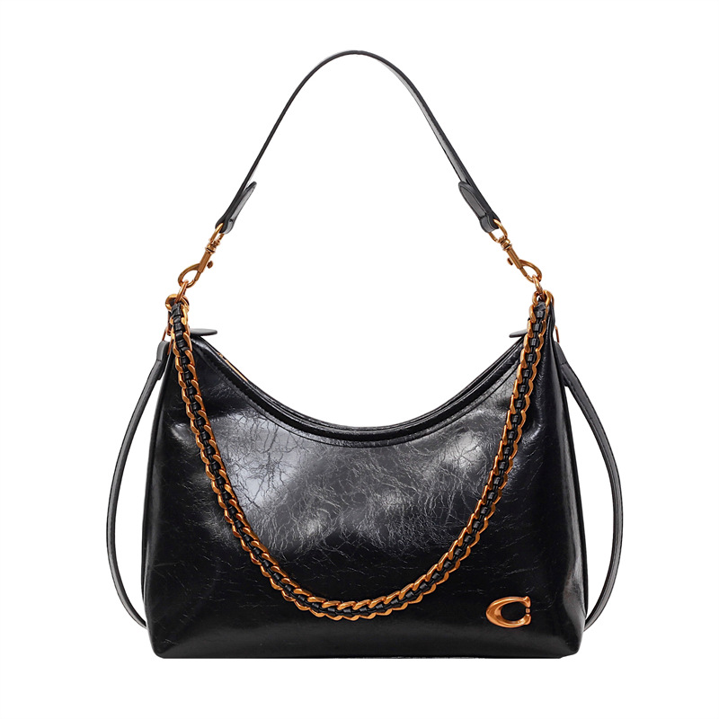 Bolso de mano transfronterizo de alta calidad, bolso de brazo brillante para mujeres, otoño y invierno 2025, nuevo tipo de bolso de hombro de cadena, bolso de moda.