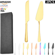 跨境亚马逊不锈钢蛋糕刀披萨铲套装 创意水果甜品抹刀蛋糕刀批发