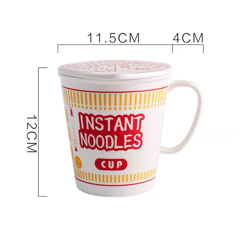 Tazón de fideos instantáneos de cerámica de estilo japonés Home Office School tazón de fideos instantáneos tazón de ramen con tapa tazón de cerámica grande taza de fideos instantáneos