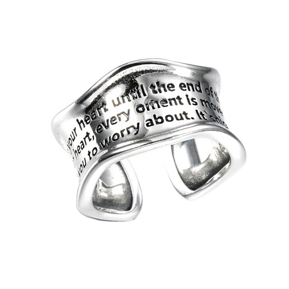 Retro Silver Letter Ring For Women Adjustable High-end Jewelry_voghion.com